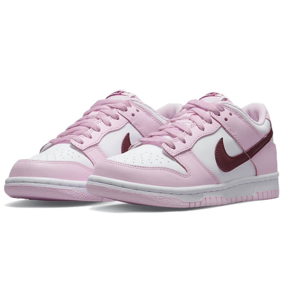 Nike Dunk Low Gs Strawberry Pink White Pink Red Cw1590 601 (3) - newkick.vip