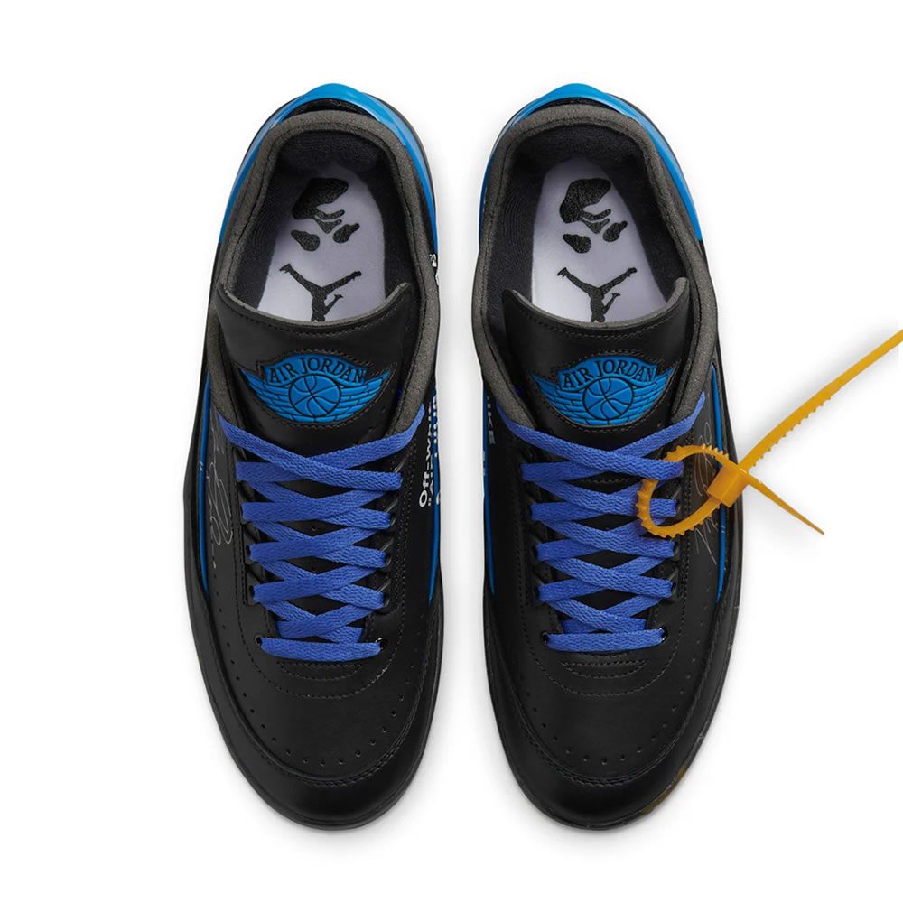 Off White Air Jordan 2 Low Black Varsity Royal Dj4375 004 (4) - newkick.vip