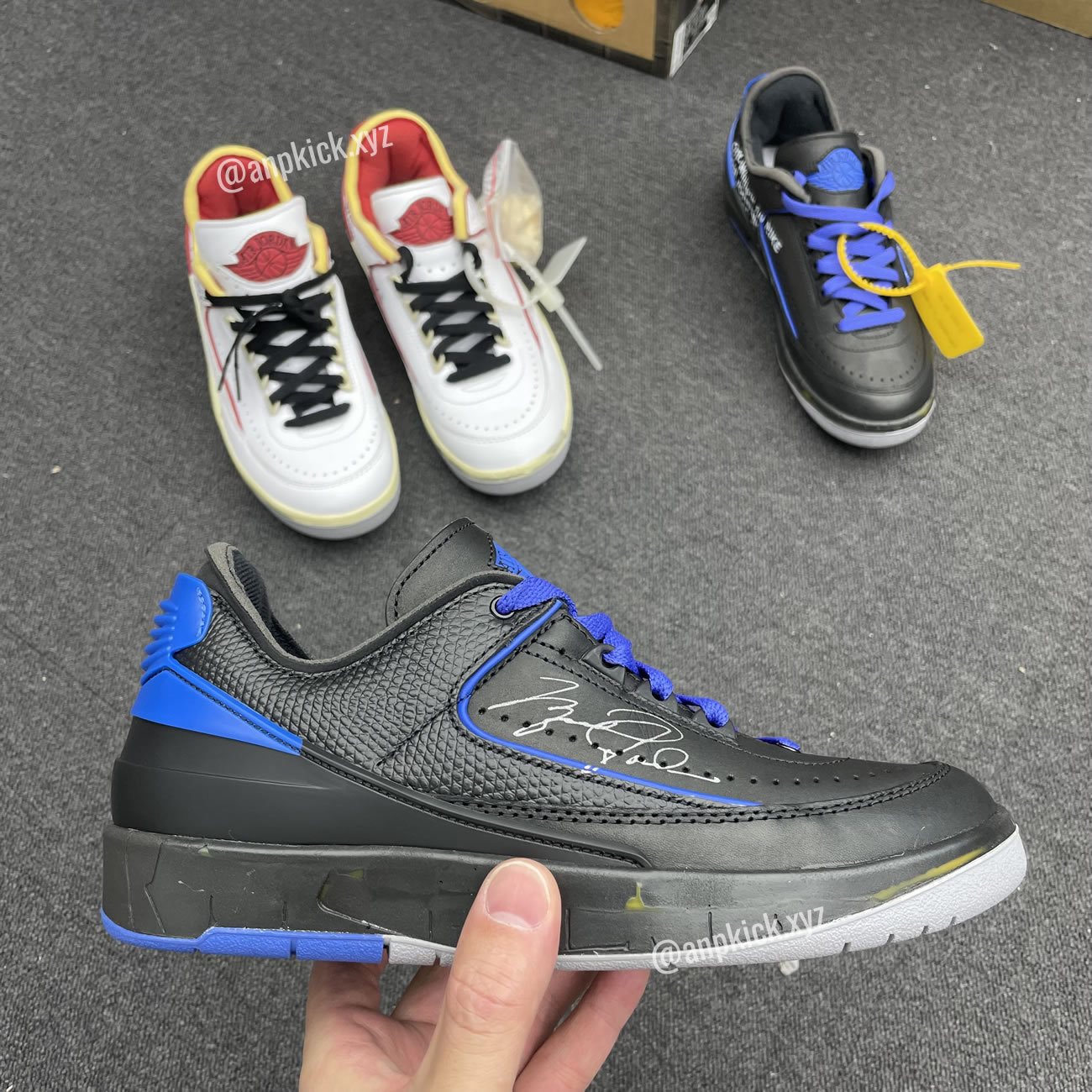 Off White Air Jordan 2 Low Black Blue (1) - newkick.vip