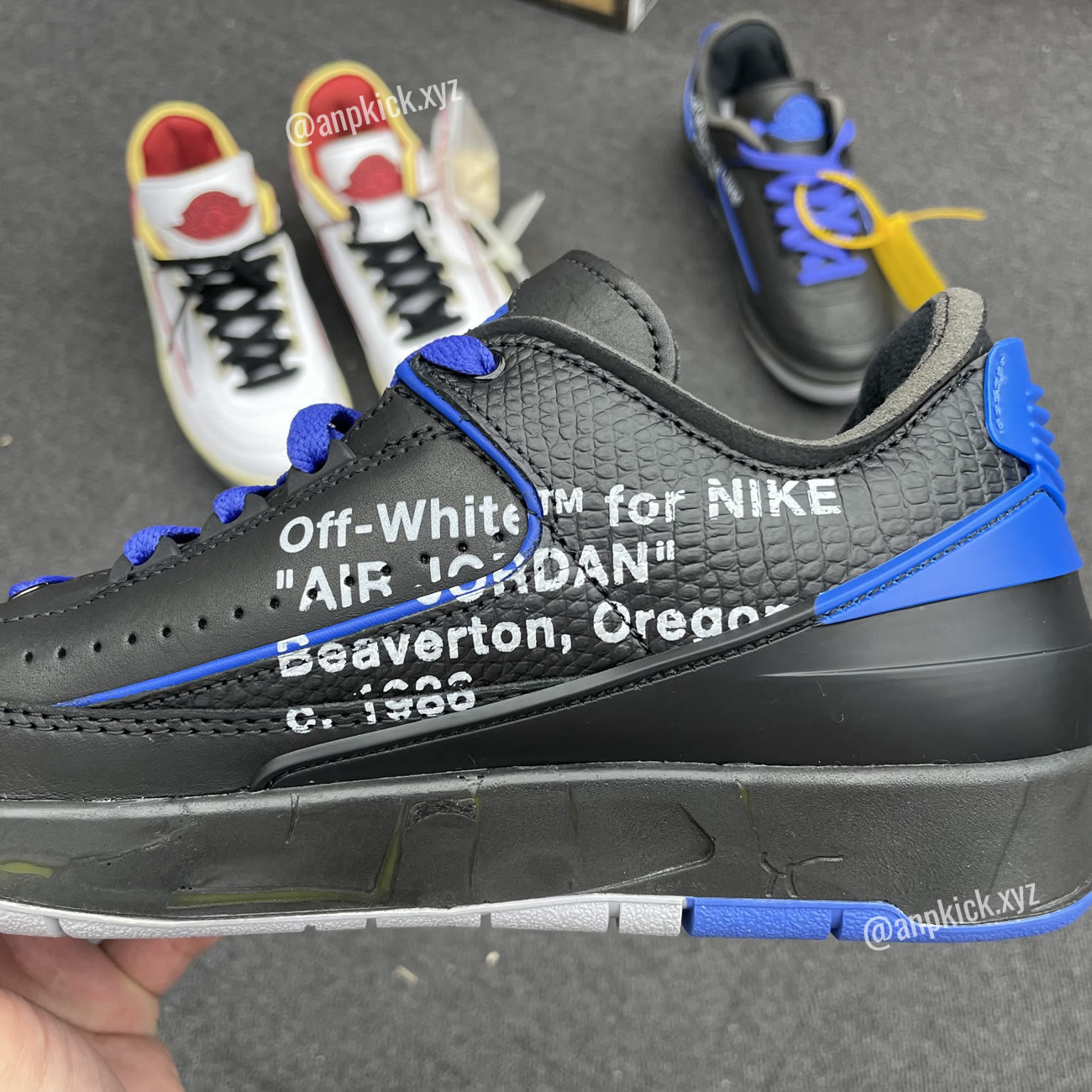 Off White Air Jordan 2 Low Black Blue (5) - newkick.vip