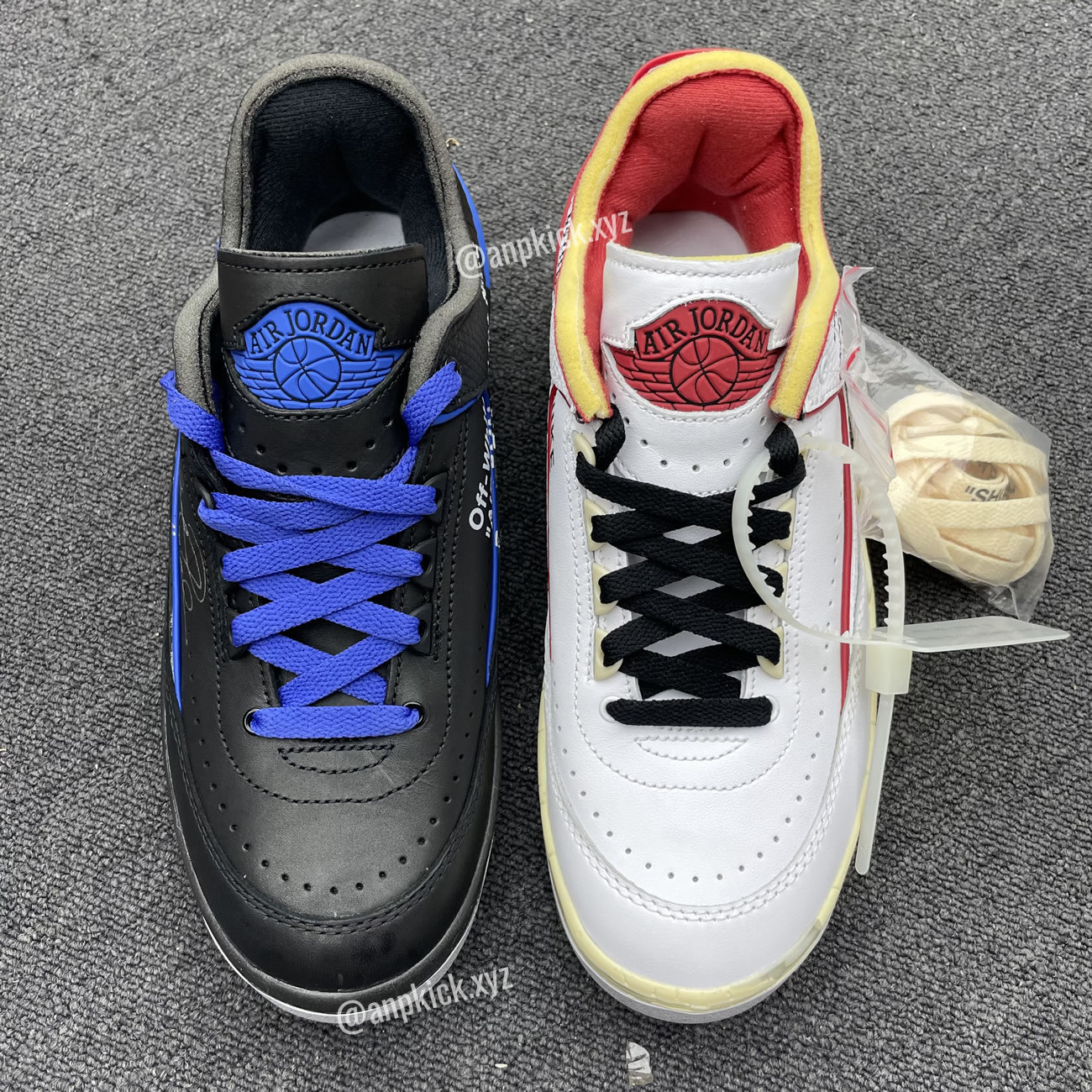 Off White Air Jordan 2 Low White Red Black Blue (4) - newkick.vip