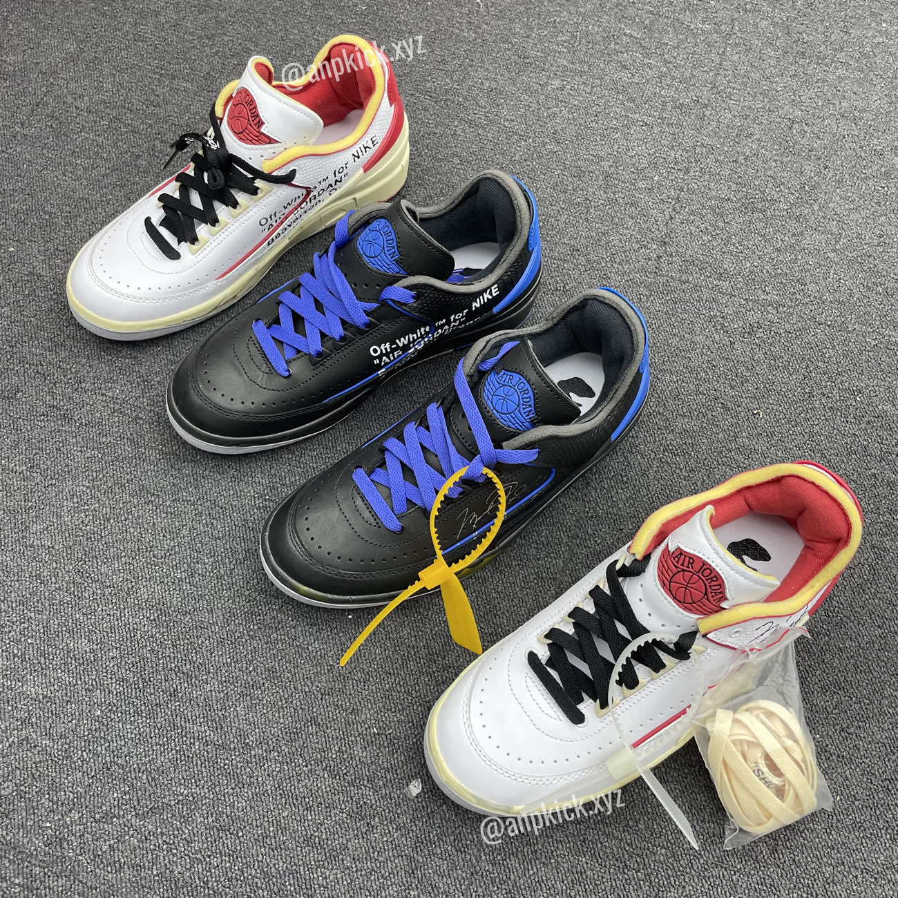 Off White Air Jordan 2 Low White Red Black Blue (5) - newkick.vip