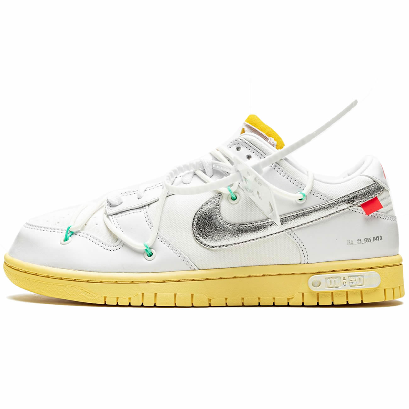 Off White Nike Sb Dunk Low Lot 1 White Metallic Silver Dm1602 127 (1) - newkick.vip