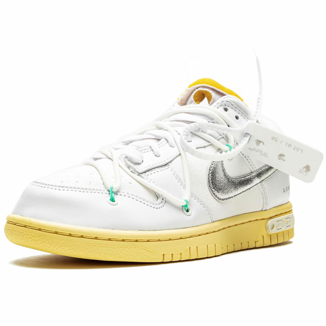 Off White Nike Sb Dunk Low Lot 1 White Metallic Silver Dm1602 127 (2) - newkick.vip