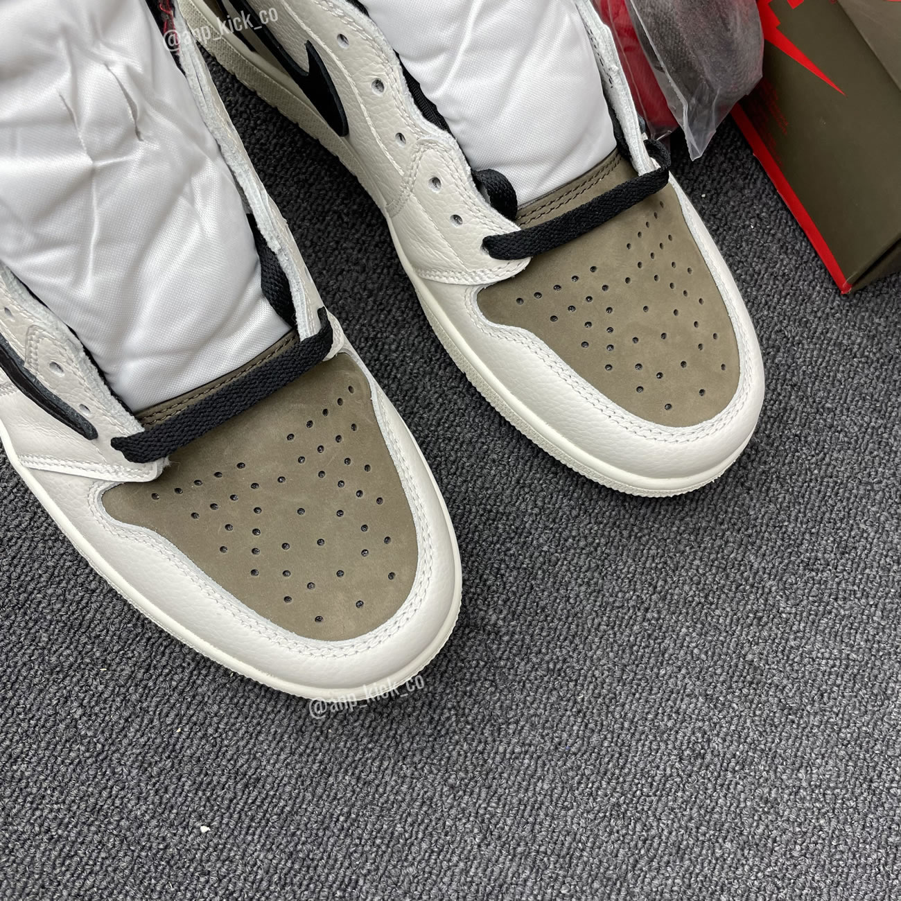 Travis Scott Air Jordan 1 High Og Sp White Brown Black Fragment Anpkick Custom Making (6) - newkick.vip