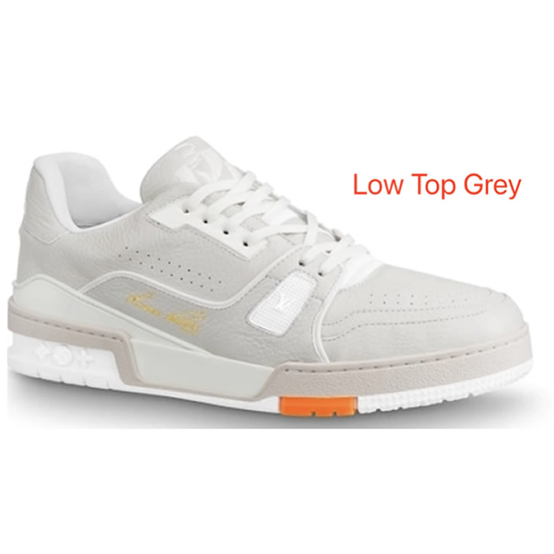 New L V Trainer Sneaker Shoes Low Top Grey (1) - newkick.vip