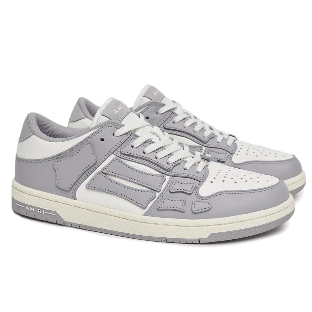 A M I R I Skel Top Low Leather Sneakers Grey White Mfs003 043 (3) - newkick.vip