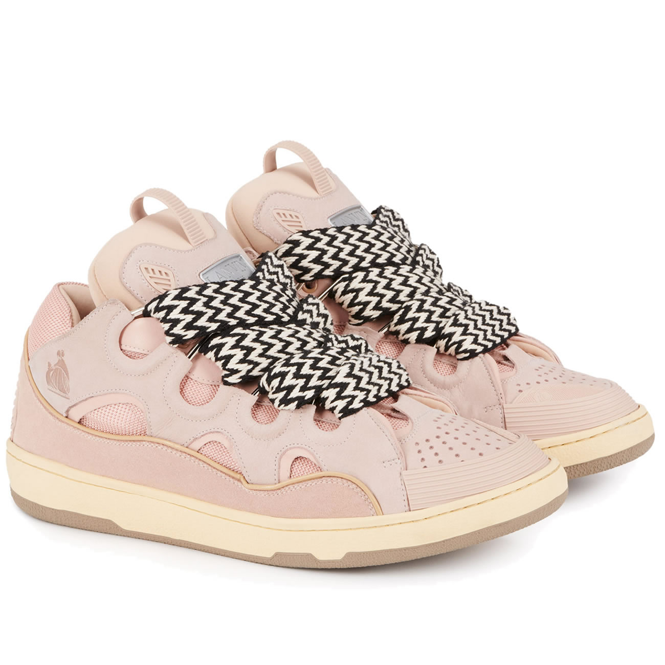 L A N V I N Leather Curb Sneakers Pink Drag A2051 (3) - newkick.vip