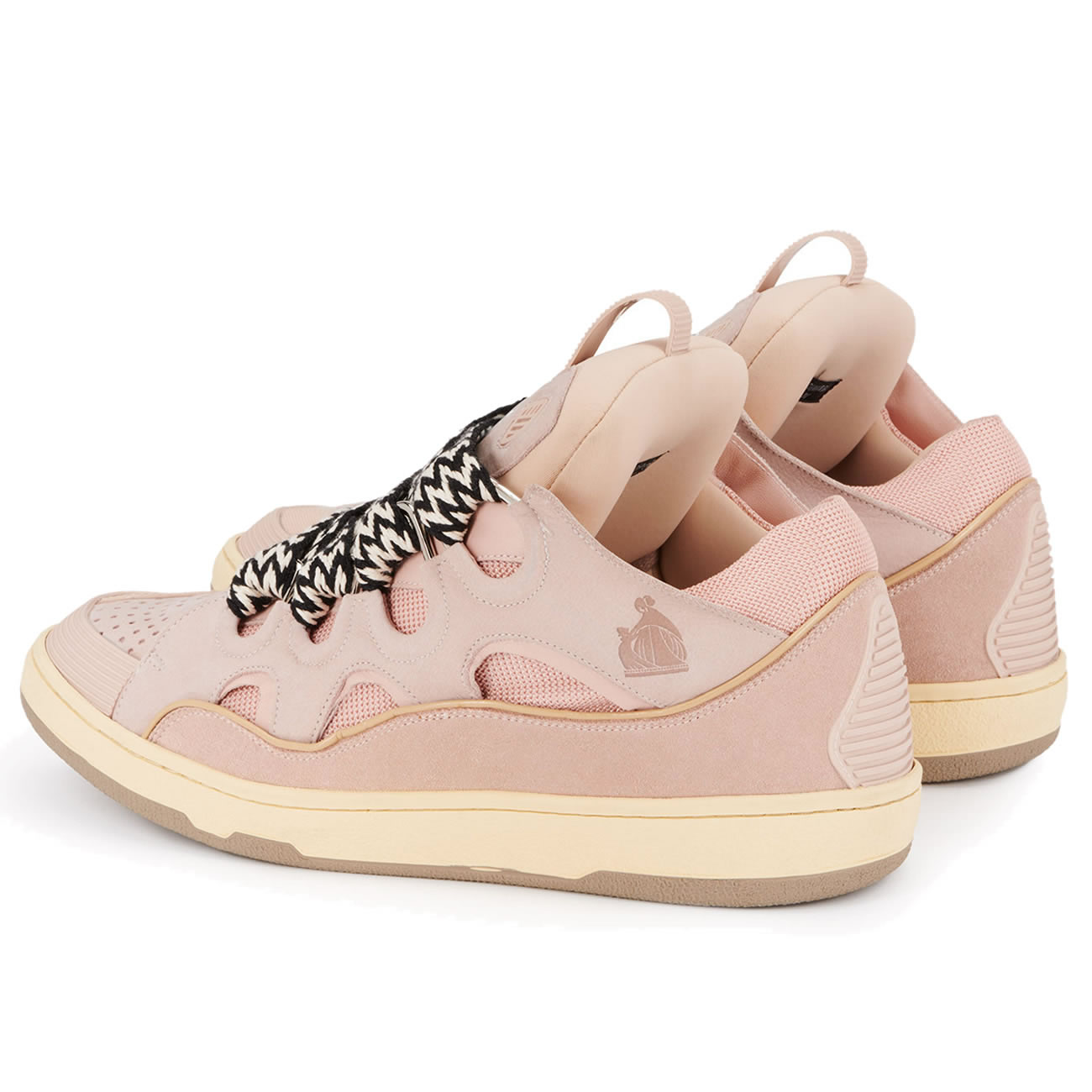 L A N V I N Leather Curb Sneakers Pink Drag A2051 (4) - newkick.vip