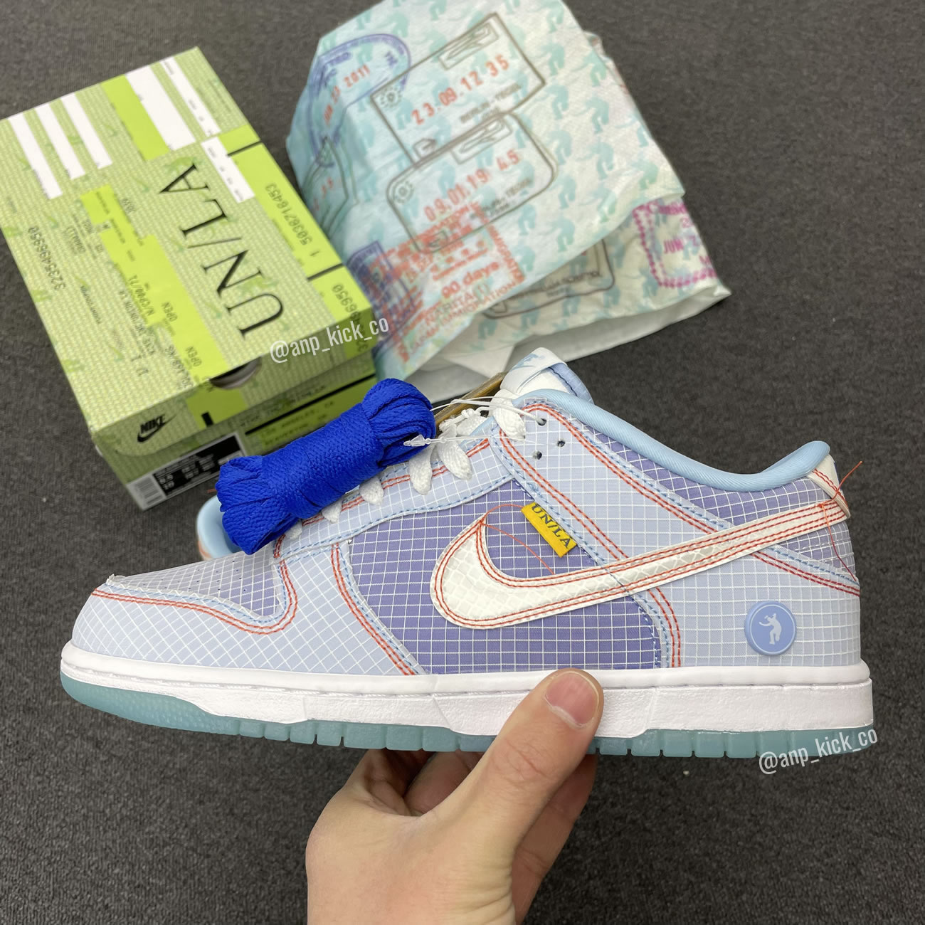 Union Los Angeles Nike Dunk Low Hyper Royal Psychic Blue Anpkick Dj9649 400 (1) - newkick.vip