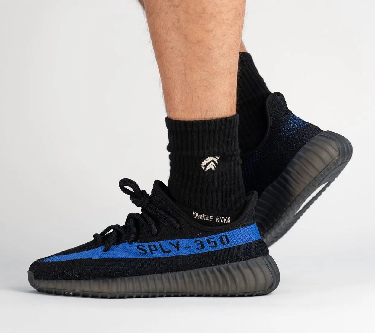 Adidas Yeezy Boost 350 V2 Dazzling Blue Gy7164 On Feet 4 - newkick.vip