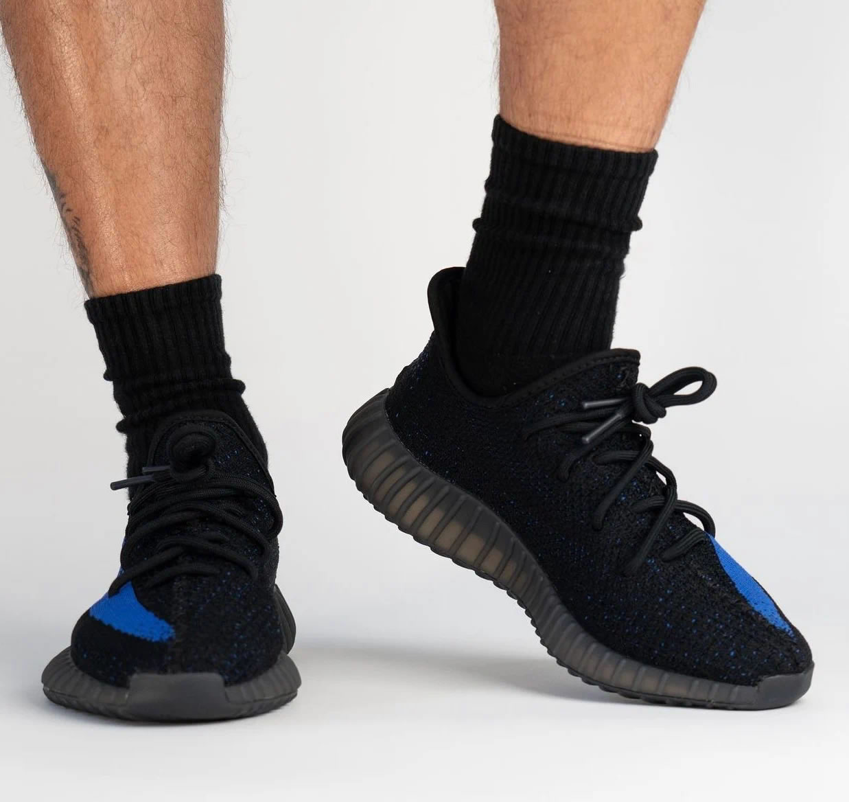 Adidas Yeezy Boost 350 V2 Dazzling Blue Gy7164 On Feet 5 - newkick.vip