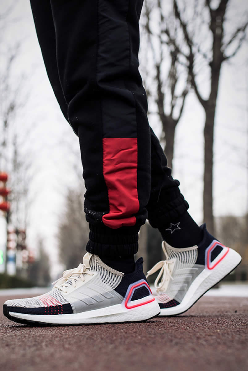 Adidas Ultra Boost 19 Colorways On Feet Active Red Cloud White B37703 (2) - newkick.vip