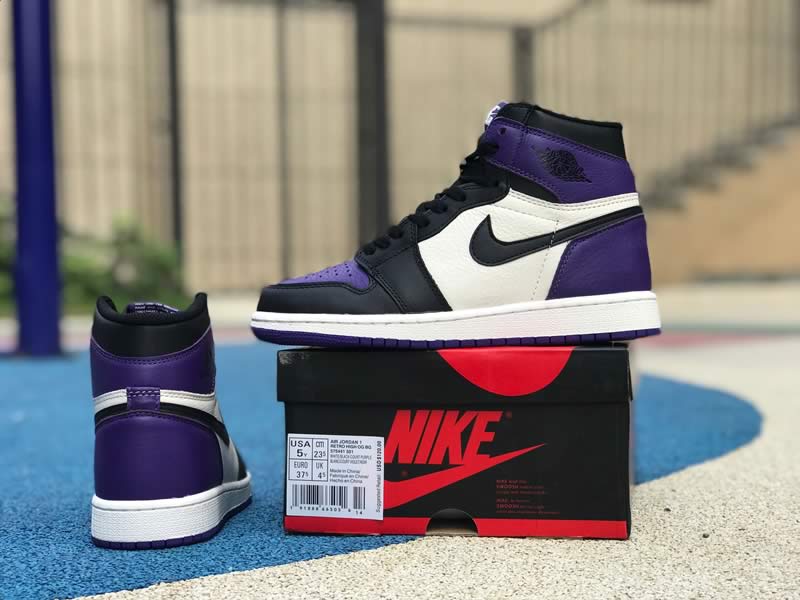 Air Jordan 1 Retro High OG Court Purple Sail Black For Sale Mens Wmns GS Size 555088-501 Box