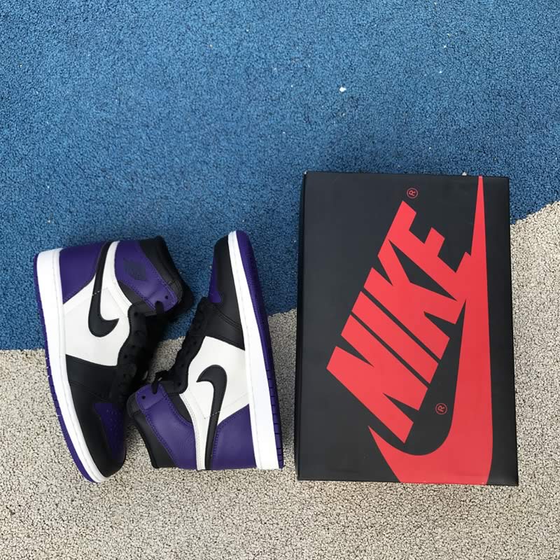 Air Jordan 1 Retro High OG Court Purple Sail Black For Sale Mens Wmns GS Size 555088-501 Box