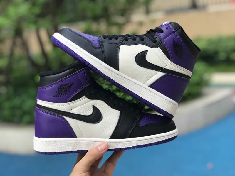 Air Jordan 1 Retro High OG Court Purple Sail Black For Sale Mens Wmns GS Size 555088-501 In Hand