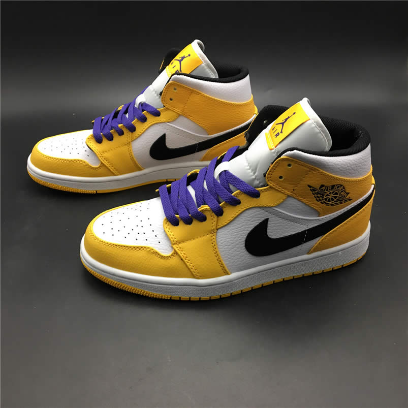 Air Jordan 1 Mid 2019 Lakers Yellow Purple For Sale Release Date 852542 700 (10) - newkick.vip