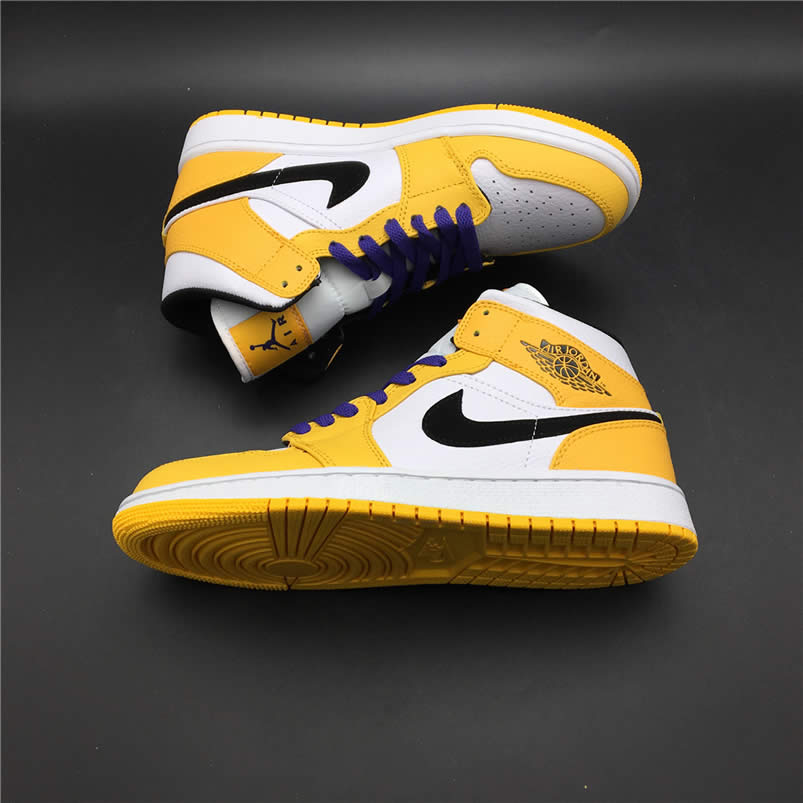 Air Jordan 1 Mid 2019 Lakers Yellow Purple For Sale Release Date 852542 700 (11) - newkick.vip