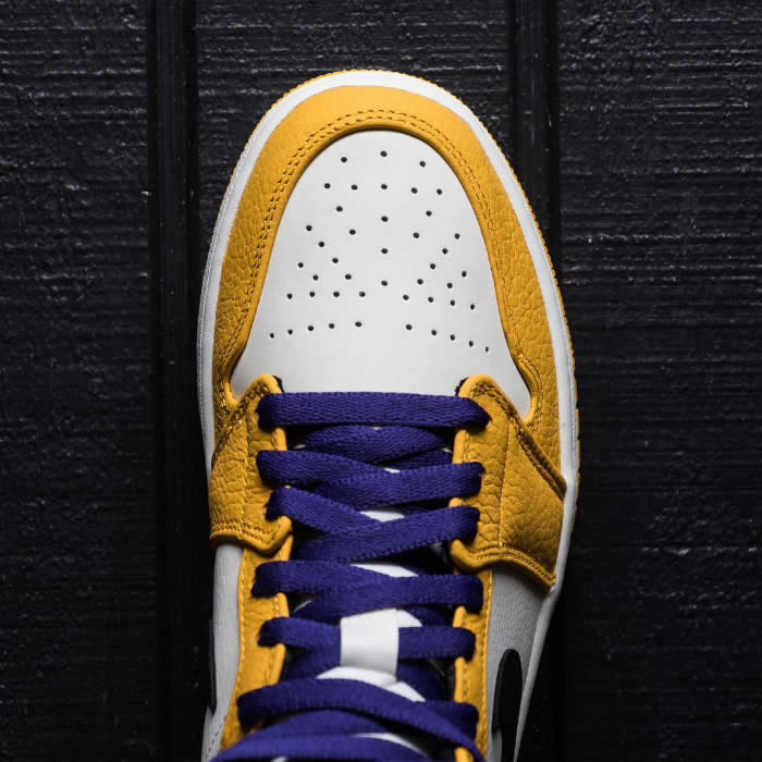 Air Jordan 1 Mid 2019 Lakers Yellow Purple For Sale Release Date 852542 700 (16) - newkick.vip