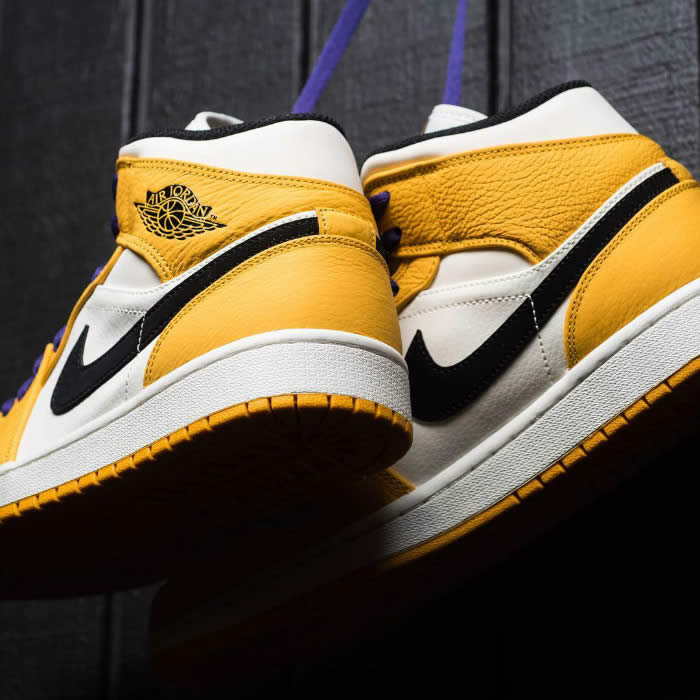 Air Jordan 1 Mid 2019 Lakers Yellow Purple For Sale Release Date 852542 700 (18) - newkick.vip