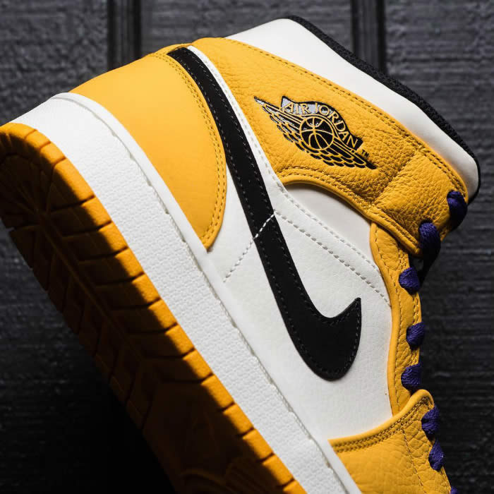 Air Jordan 1 Mid 2019 Lakers Yellow Purple For Sale Release Date 852542 700 (19) - newkick.vip