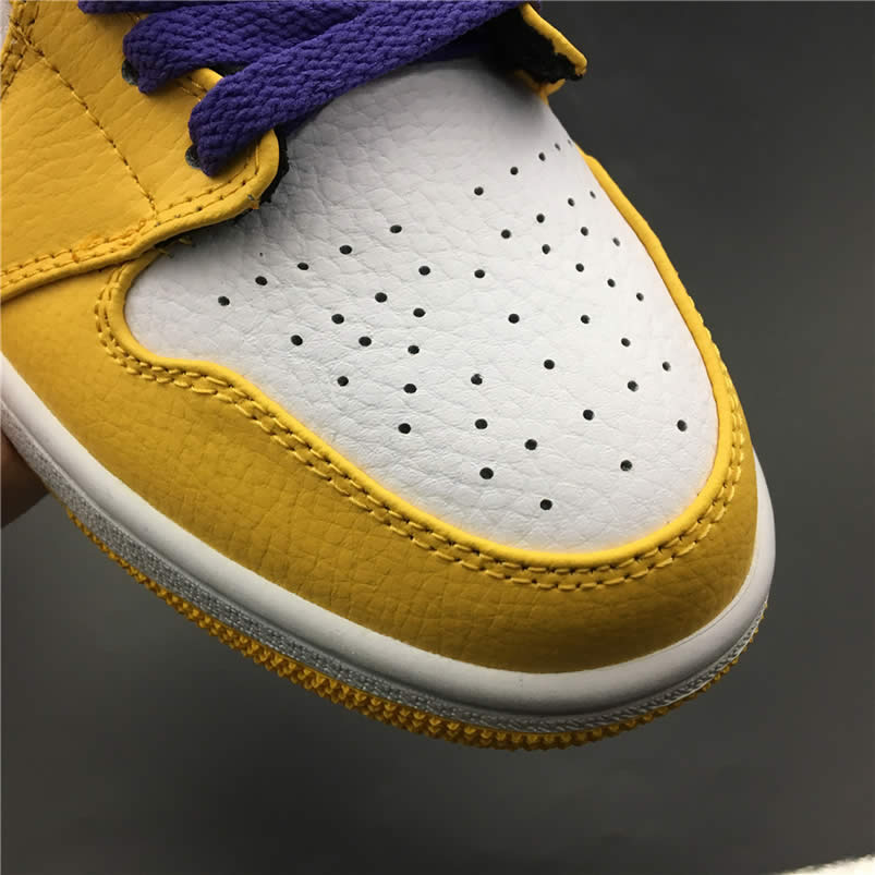 Air Jordan 1 Mid 2019 Lakers Yellow Purple For Sale Release Date 852542 700 (5) - newkick.vip