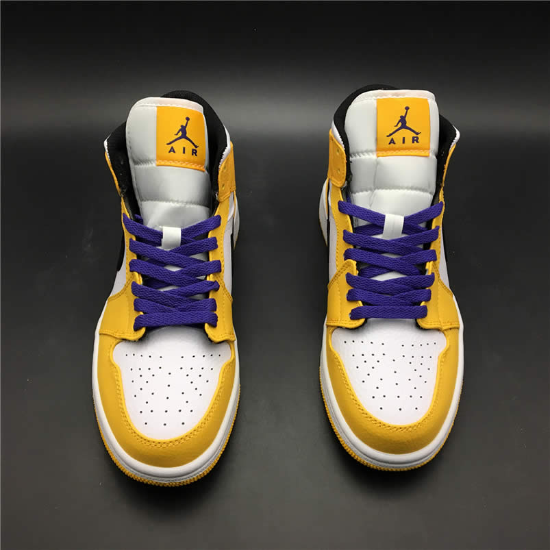 Air Jordan 1 Mid 2019 Lakers Yellow Purple For Sale Release Date 852542 700 (9) - newkick.vip