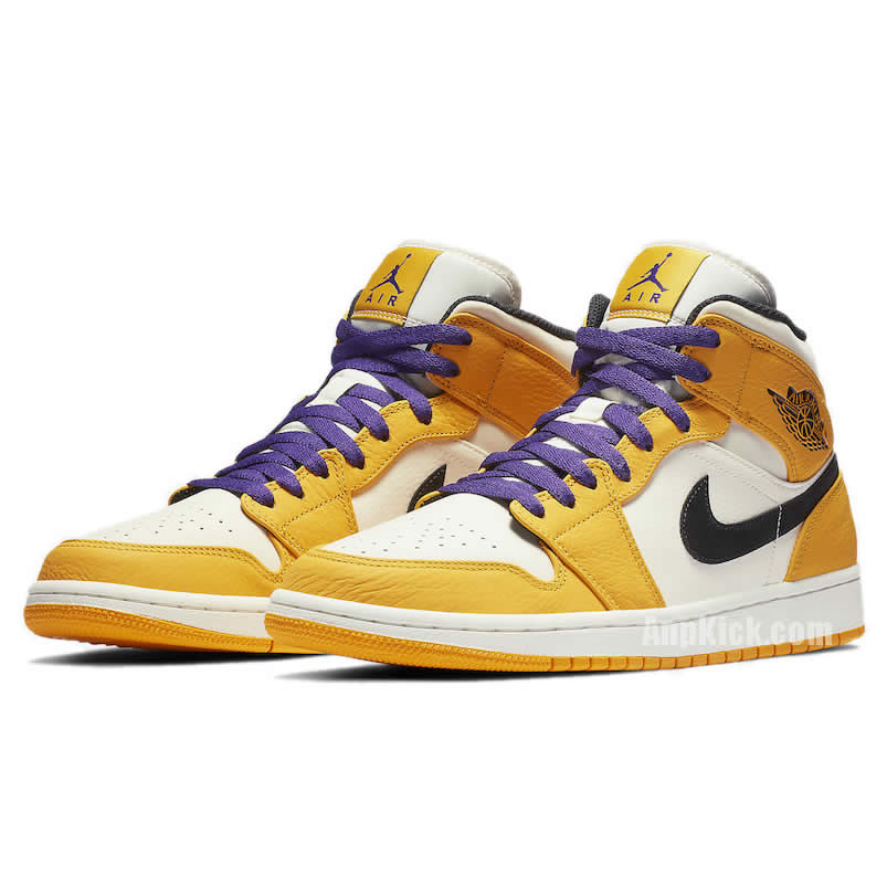 Air Jordan 1 Mid 2019 Lakers Yellow Purple Release Date 852542 700 (3) - newkick.vip