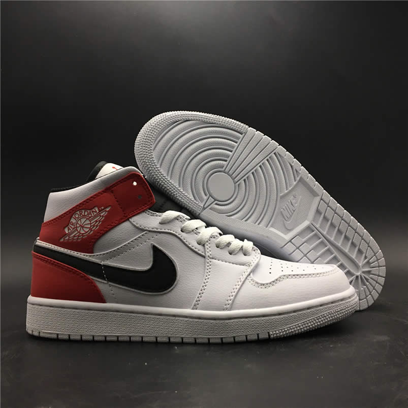 Air Jordan 1 Mid Gives The Bulls Aj1 White Red 554724 116 (4) - newkick.vip