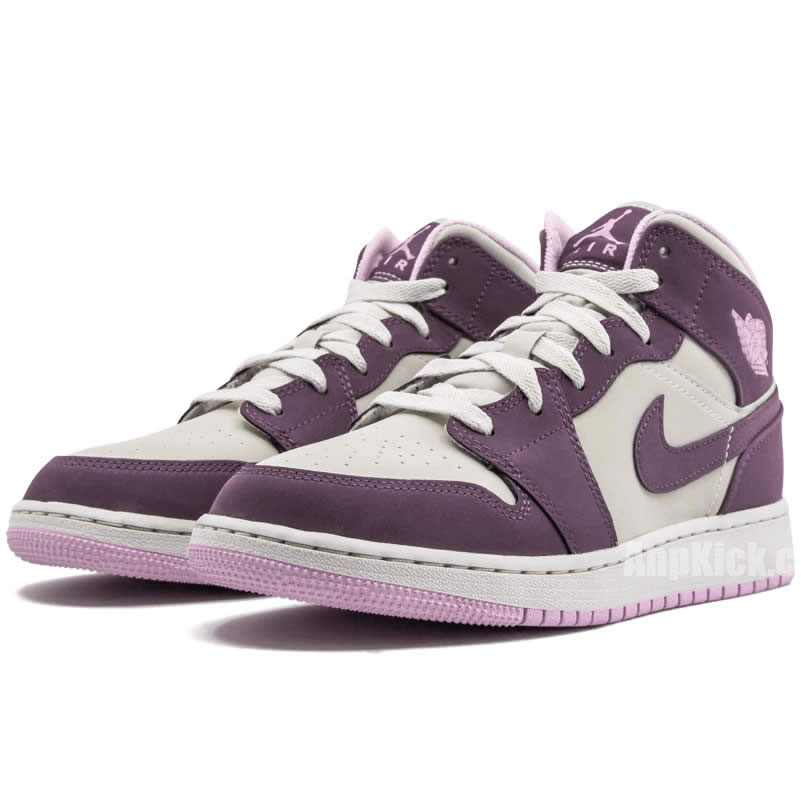 Air Jordan 1 Mid GS 'Pro Purple / Desert Sand' Shoes For Women 555112-500