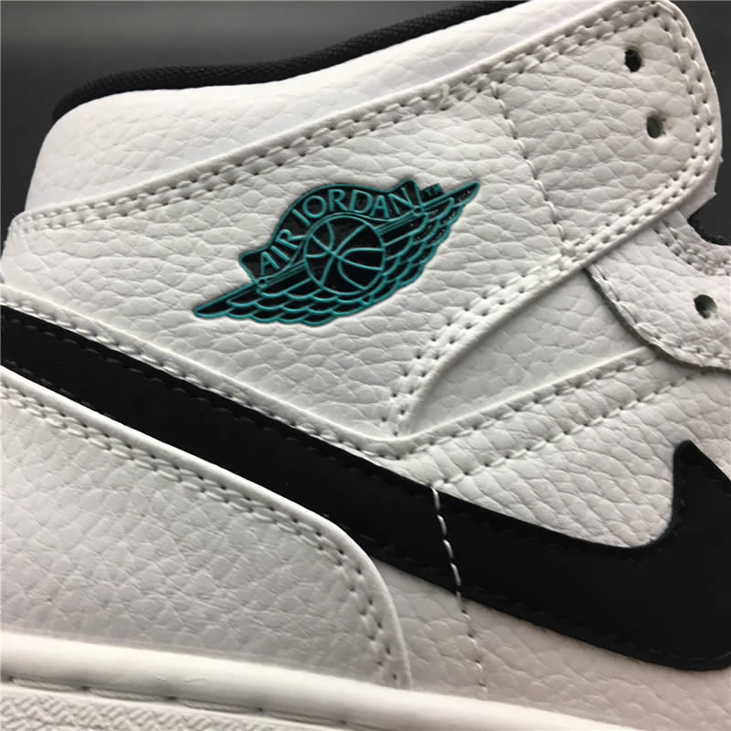 Air Jordan 1 Mid GS Womens 'Hyper Jade' AJ1 Black/White/Green 554725-122