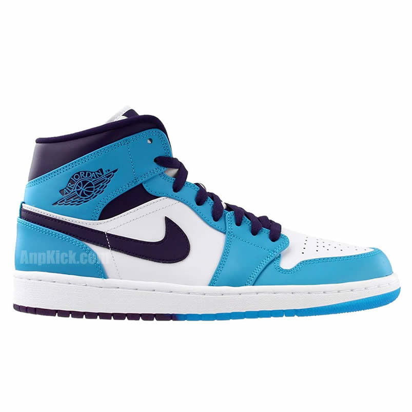 Air Jordan 1 Mid Hornets Blue Lagoon Grand Purple 554724 415 (2) - newkick.vip