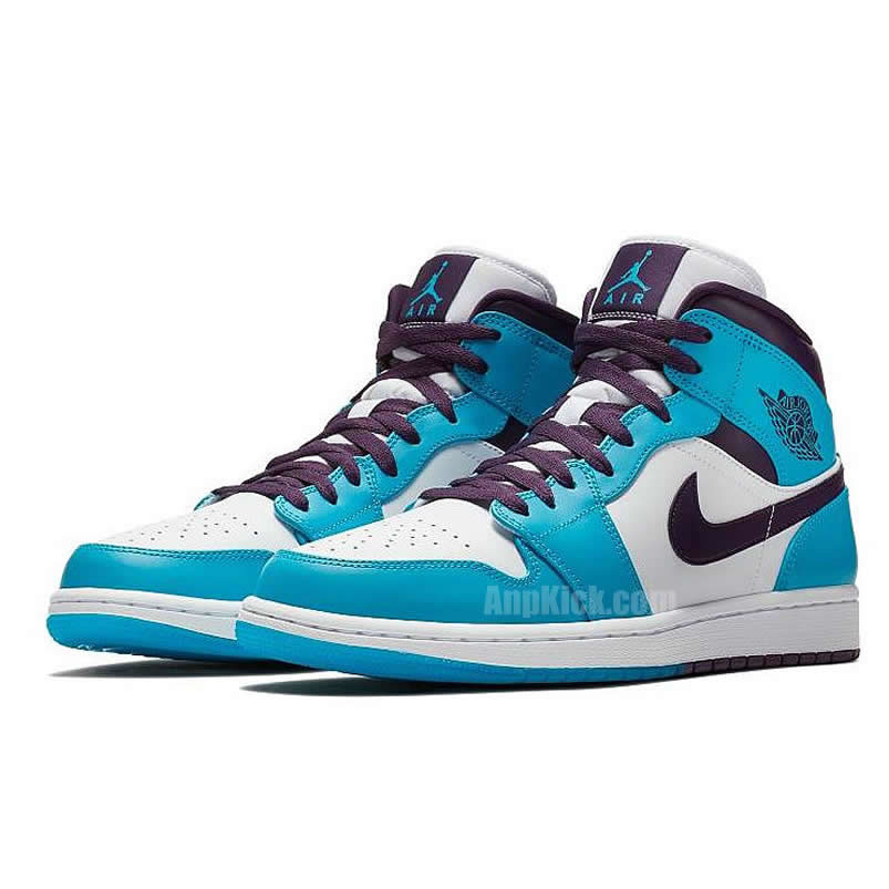 Air Jordan 1 Mid Hornets Blue Lagoon Grand Purple 554724 415 (3) - newkick.vip