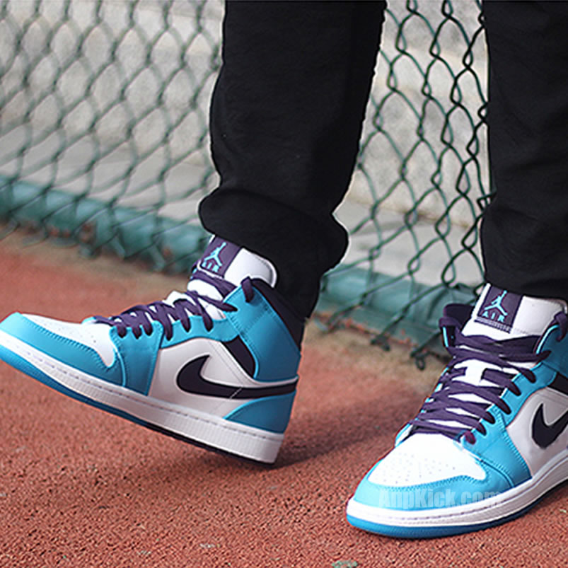 Air Jordan 1 Mid Hornets Blue Lagoon Grand Purple 554724 415 (7) - newkick.vip