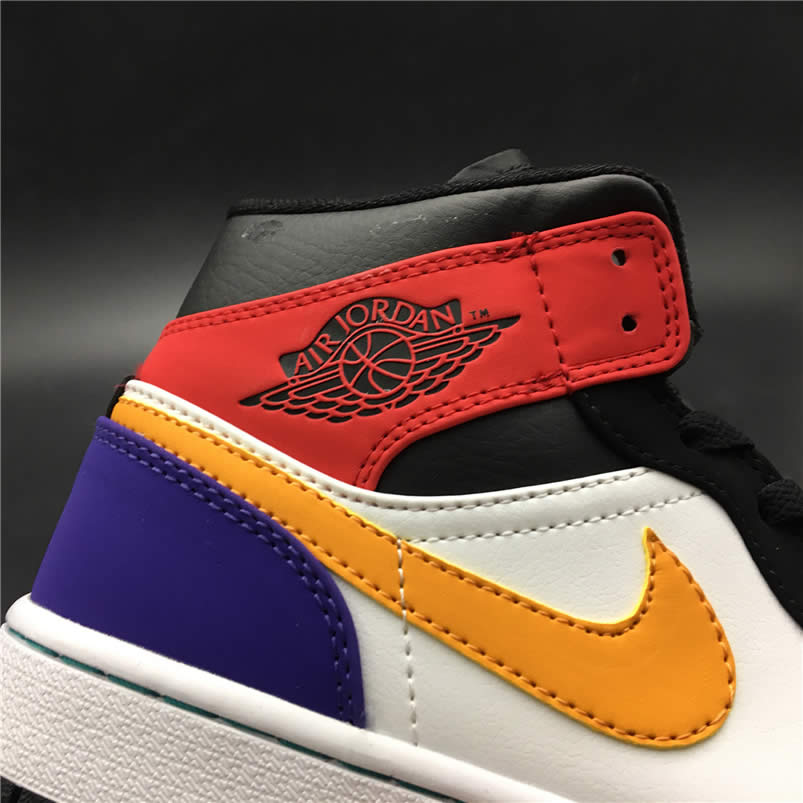 Air Jordan 1 Mid Multi-Color Bred Orange Mens GS Shoes 554724-125 Pics