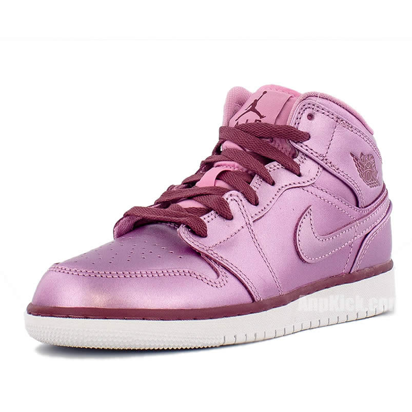 Air Jordan 1 Mid SE 'Pink Rise' AJ1 Kids GS Shoes AV5174-640