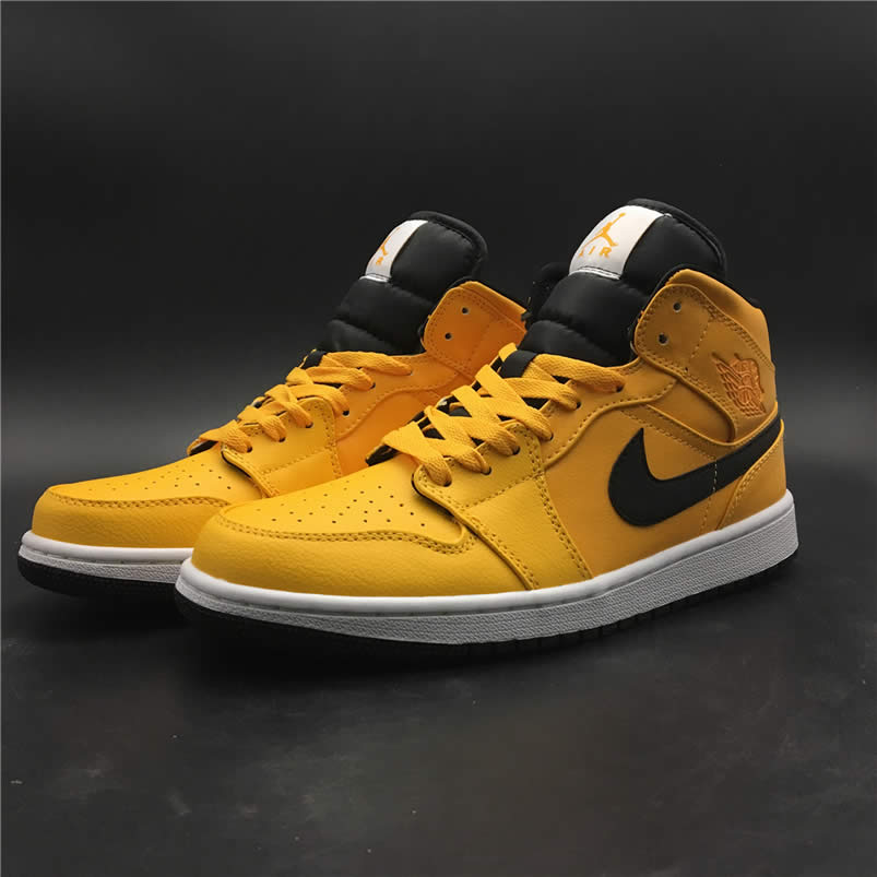 Air Jordan 1 Mid Shoes Taxi Yellow University Gold Aj1 554724 700 (1) - newkick.vip