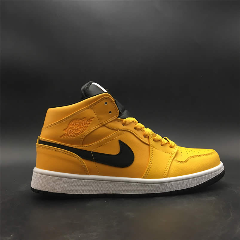 Air Jordan 1 Mid Shoes Taxi Yellow University Gold Aj1 554724 700 (11) - newkick.vip