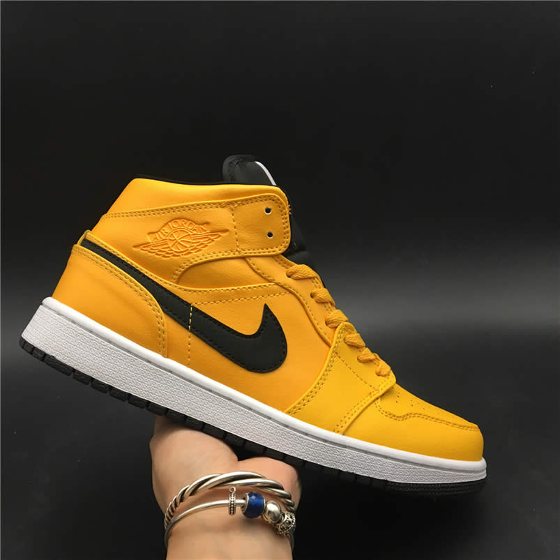 Air Jordan 1 Mid Shoes Taxi Yellow University Gold Aj1 554724 700 (12) - newkick.vip