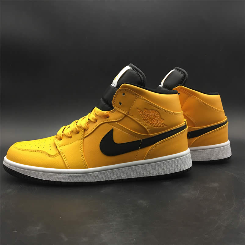 Air Jordan 1 Mid Shoes Taxi Yellow University Gold Aj1 554724 700 (2) - newkick.vip