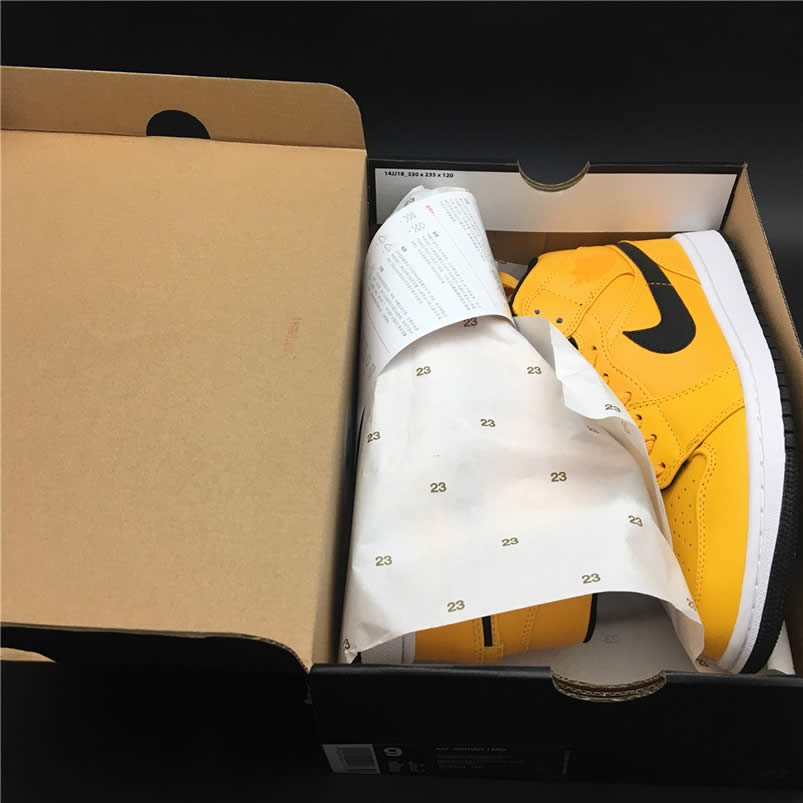 Air Jordan 1 Mid Shoes Taxi Yellow University Gold Aj1 554724 700 (7) - newkick.vip