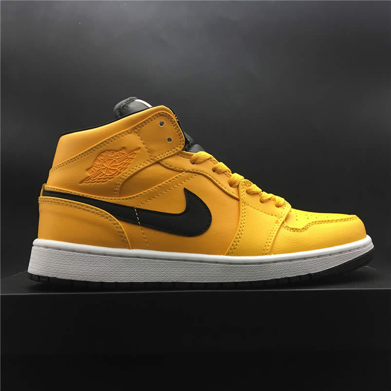 Air Jordan 1 Mid Shoes Taxi Yellow University Gold Aj1 554724 700 (9) - newkick.vip