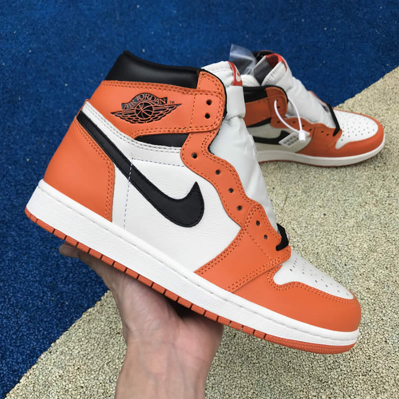 air jordan 1 orange retro high og shattered backboard away detail images