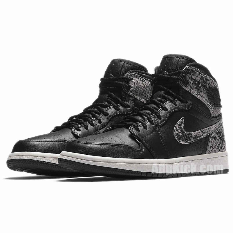 Air Jordan 1 Retro High 'Snakeskin' Black Shoes AH7389-004