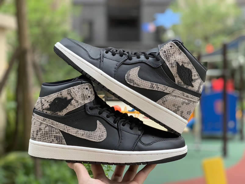 Air Jordan 1 Retro High 'Snakeskin' Black Shoes AH7389-004 Pics