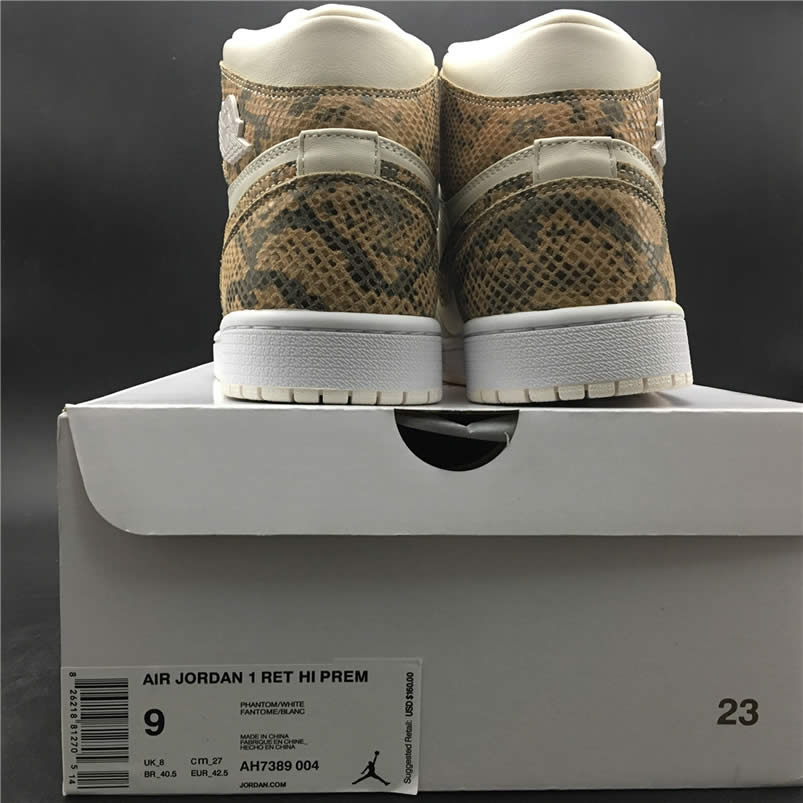 Air Jordan 1 Retro High 'Snakeskin' White Shoes AH7389-004 Pics