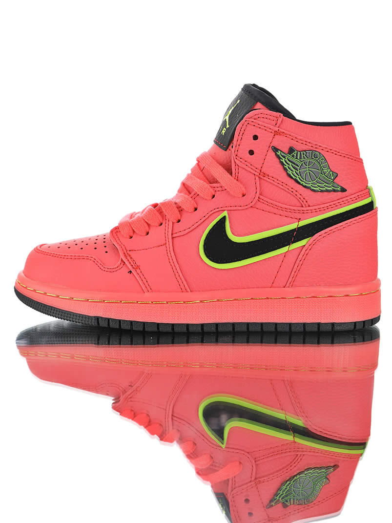 Air Jordan 1 Retro Premium Hot Punch Pink Pics Womens Aq9131 600 (1) - newkick.vip