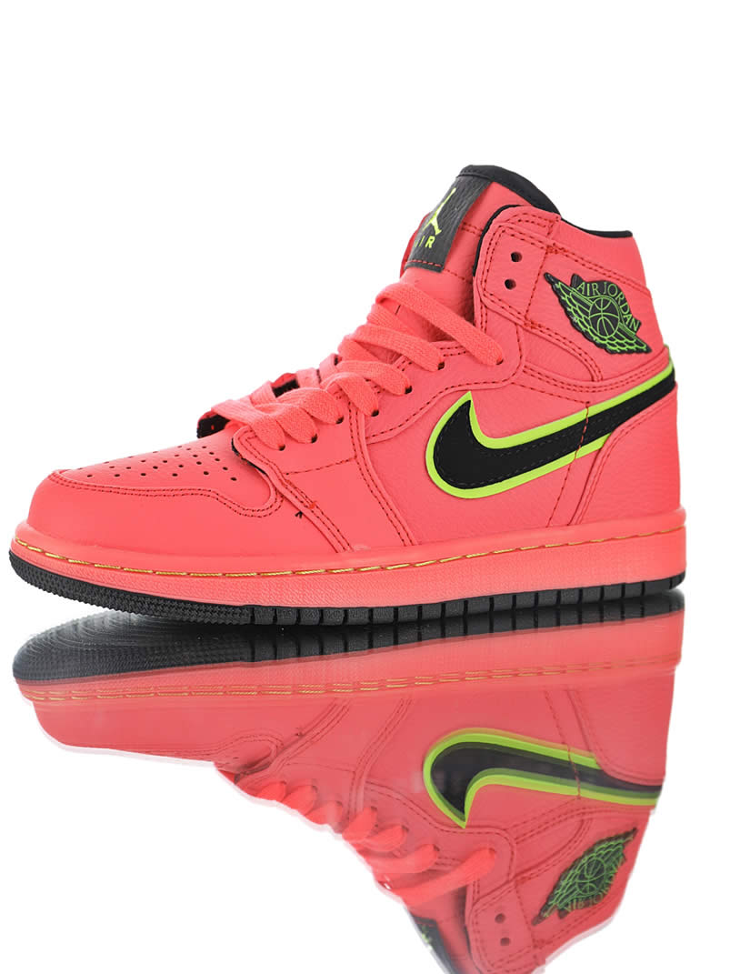 Air Jordan 1 Retro Premium Hot Punch Pink Pics Womens Aq9131 600 (2) - newkick.vip