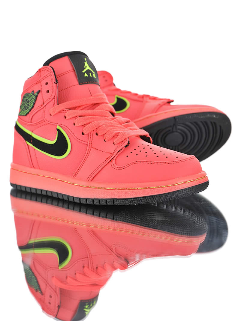 Air Jordan 1 Retro Premium Hot Punch Pink Pics Womens Aq9131 600 (5) - newkick.vip