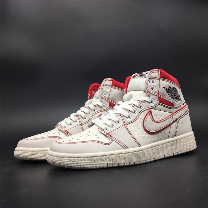 Air Jordan Retro 1 Retro High Og Sail Black Phantom Shoes University Red 555088 160 (1) - newkick.vip